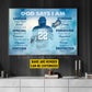 Personalized Lacrosse Boy Canvas Painting, God Says I Am, Sports Quotes Wall Art Decor, Poster Gift For Lacrosse Lovers