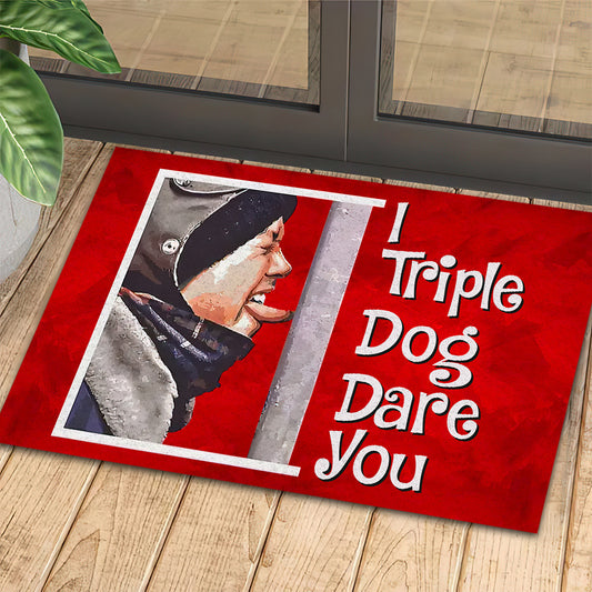 Funny Christmas Doormat, I Triple Dog Dare You Doormat For Home Decor Housewarming Gift, Welcome Mat Gift