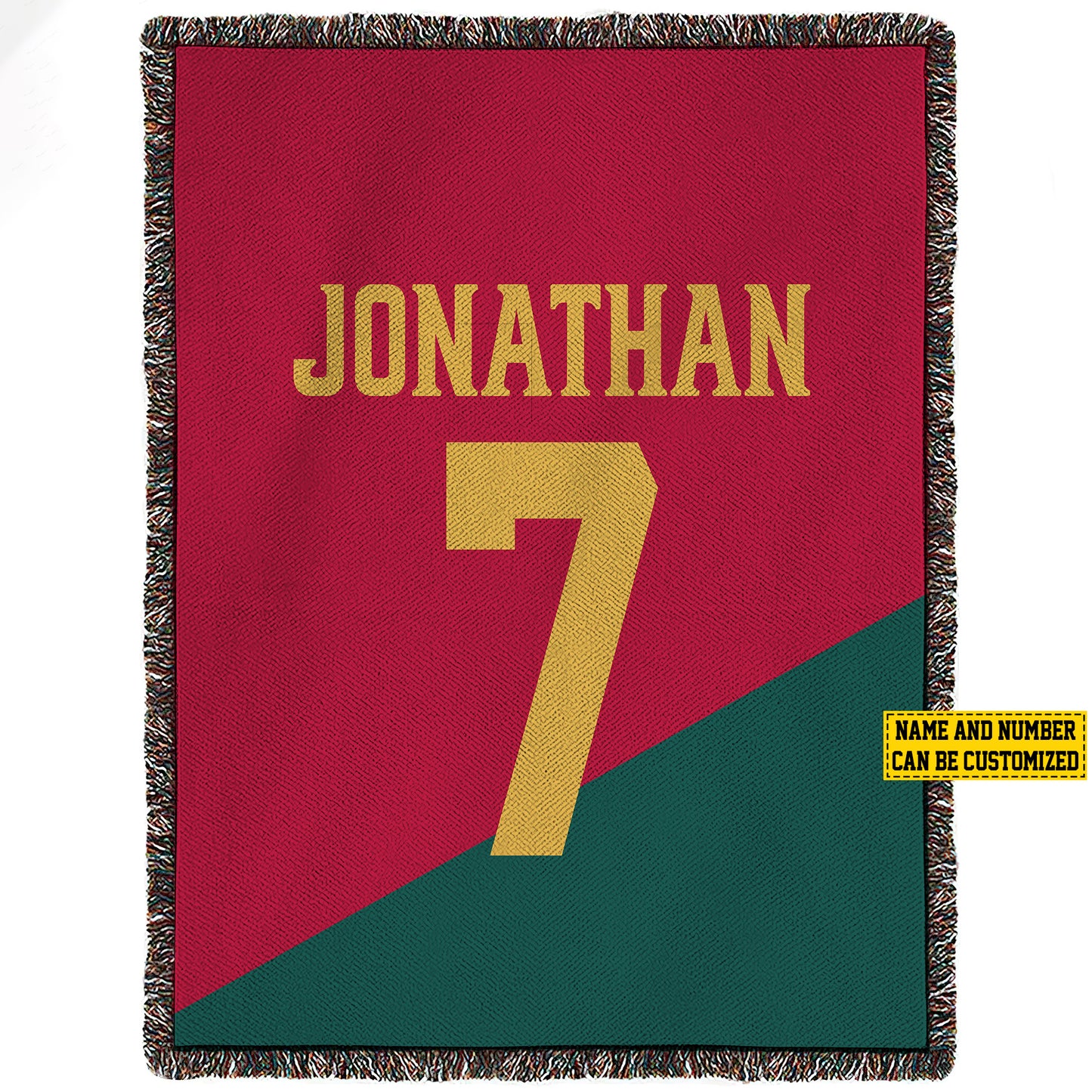 Personalized Fan Favorite Sports Fleece Blanket, Custom Woven Design for Soccer Lovers, Cozy Sherpa Blanket Gift for Sports Fans