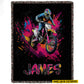 Personalized Dirt Bike Fleece Blanket, Motocross Alone Woven Blanket, Cool Sherpa Blanket Gift For Dirt Bike Lovers