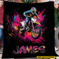 Personalized Dirt Bike Fleece Blanket, Motocross Alone Woven Blanket, Cool Sherpa Blanket Gift For Dirt Bike Lovers
