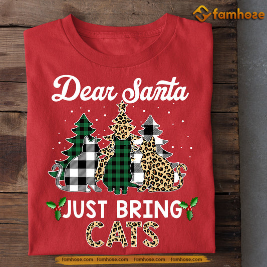 Cat Christmas T-shirt, Santa's Festive Feline Wish, Gift For Cat Lovers, Cat Tees, Cat Owners