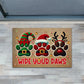 Christmas Dog Doormat, Wipe Your Paws Doormat For Home Decor Housewarming Gift, Welcome Mat Gift For Dog Lovers