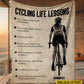Personalized Cycling Girl Life Lessons Fleece Blanket, Cycling Woven Blanket, Cool Sherpa Blanket Gift For Cycling Lovers