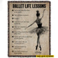 Personalized Ballet Girl Life Lessons Fleece Blanket, Ballet Woven Blanket, Cool Sherpa Blanket Gift For Ballet Lovers