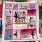 Personalized Ballet Girl Fleece Blanket, Born To Dance Woven Blanket, Cool Sherpa Blanket Gift For Ballet Lovers