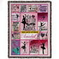 Personalized Ballet Girl Fleece Blanket, Born To Dance Woven Blanket, Cool Sherpa Blanket Gift For Ballet Lovers