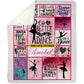 Personalized Ballet Girl Fleece Blanket, Born To Dance Woven Blanket, Cool Sherpa Blanket Gift For Ballet Lovers