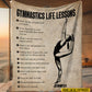 Personalized Gymnastics Girl Life Lessons Fleece Blanket, Gymnastics Woven Blanket, Cool Sherpa Blanket Gift For Gymnastics Lovers
