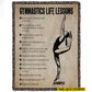 Personalized Gymnastics Girl Life Lessons Fleece Blanket, Gymnastics Woven Blanket, Cool Sherpa Blanket Gift For Gymnastics Lovers