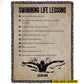 Personalized Swimming Life Lessons Fleece Blanket, Swimming Woven Blanket, Cool Sherpa Blanket Gift For Swimming Lovers