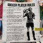 Personalized Soccer Girl Fleece Blanket, Soccer Player Rules Woven Blanket, Cool Sherpa Blanket Gift For Soccer Lovers
