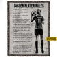 Personalized Soccer Girl Fleece Blanket, Soccer Player Rules Woven Blanket, Cool Sherpa Blanket Gift For Soccer Lovers