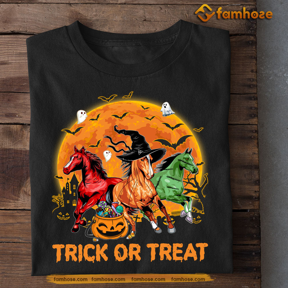 Funny Halloween Horse T-shirt, Trick Or Treat, Gift For Horse Lovers, Gift For Horse Riders, Equestrians