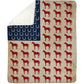 Horse American Flag Fleece Blanket, Horse Woven Blanket, Cool Sherpa Blanket Gift For Horse Lovers