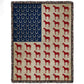 Horse American Flag Fleece Blanket, Horse Woven Blanket, Cool Sherpa Blanket Gift For Horse Lovers