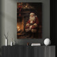 Santa Claus Sit Down Beside Fireplace, Santa Christmas Canvas Painting, Xmas Wall Art Decor - Christmas Poster Gift For Santa Claus Lovers