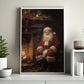 Santa Claus Sit Down Beside Fireplace, Santa Christmas Canvas Painting, Xmas Wall Art Decor - Christmas Poster Gift For Santa Claus Lovers