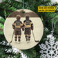 Personalized Hockey Boy Christmas Ornament, My Best Friend, Xmas Circle Ceramic Ornament Gift For Hockey Best Friend