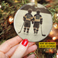 Personalized Hockey Boy Christmas Ornament, My Best Friend, Xmas Circle Ceramic Ornament Gift For Hockey Best Friend