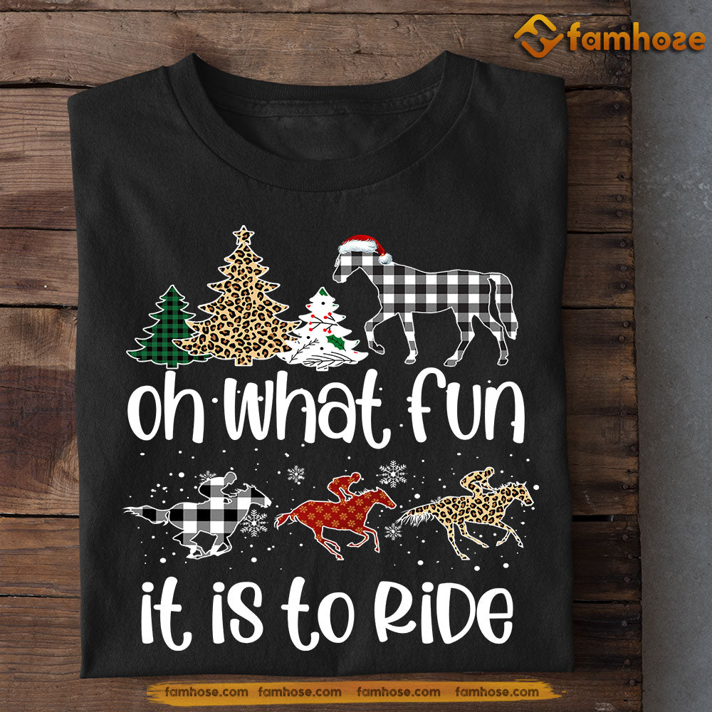 Horse Racing Christmas T-shirt, A Festive Equestrian Frolic, Gift For Horse Lovers, Horse Riders, Equestrians