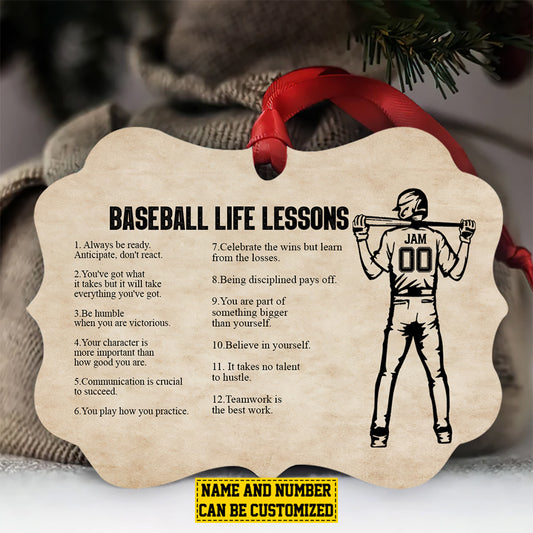 Personalized Baseball Boy Christmas Ornament, Believe In Yourself, Xmas Aluminum Ornament Gift For Baseball Lovers