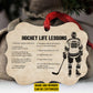 Personalized Hockey Boy Christmas Ornament, Always Get Up Always, Xmas Aluminum Ornament Gift For Hockey Lovers