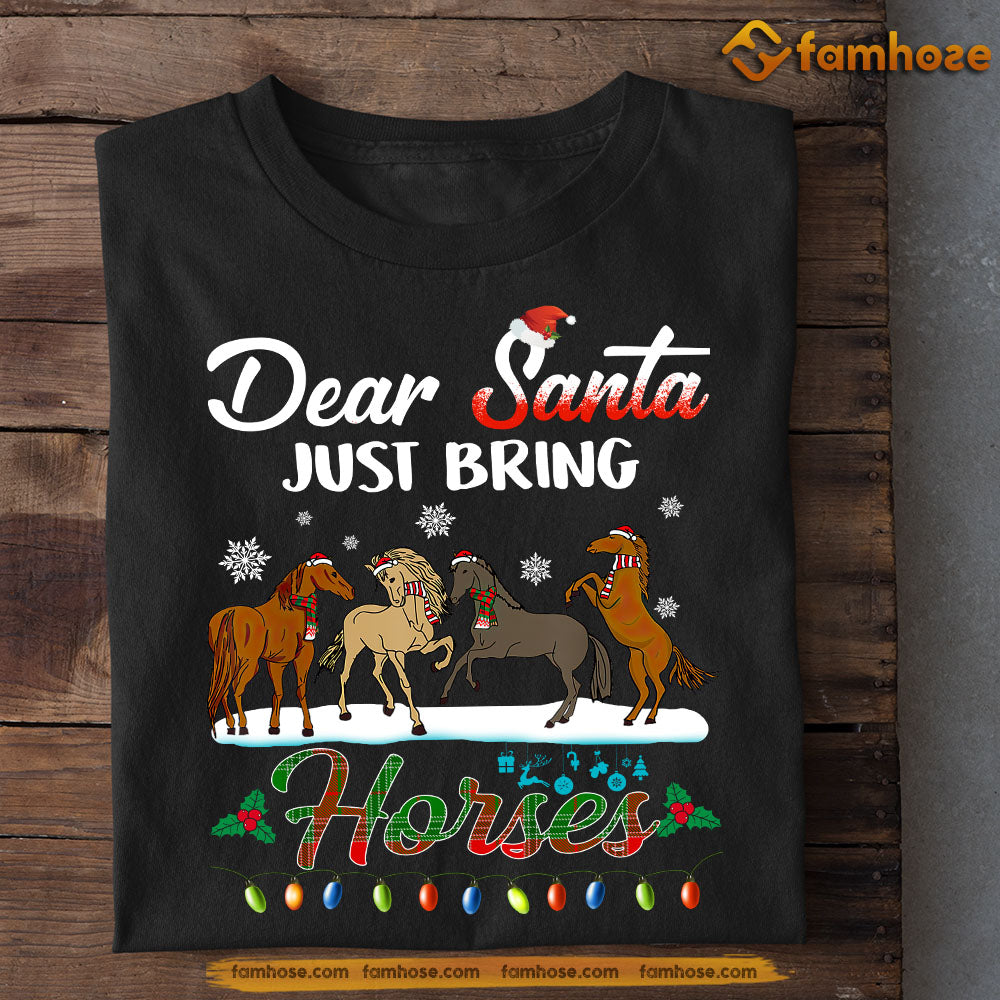 Horse Christmas T-shirt, Holiday Hooves Santa's Equestrian Wishlist, G ...