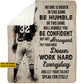 Personalized Motivational Baseball Boy Fleece Blanket ,Be Humble Be Confident Work Hard Everyday Sport Woven Blanket, Cool Sherpa Blanket Gift For Baseball Lovers