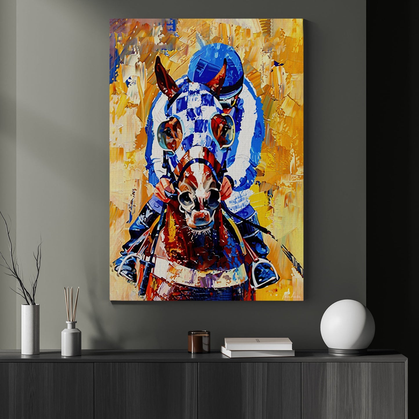 Secretariat Canvas Painting, Try To Keep Up, Jockey Wall Art Decor, Poster Gift For Horse Racing Lovers