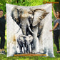 Elephant Blanket, My Darling I Will Be Here To Protect You Fleece Blanket - Sherpa Blanket Gift For Elephant Lovers