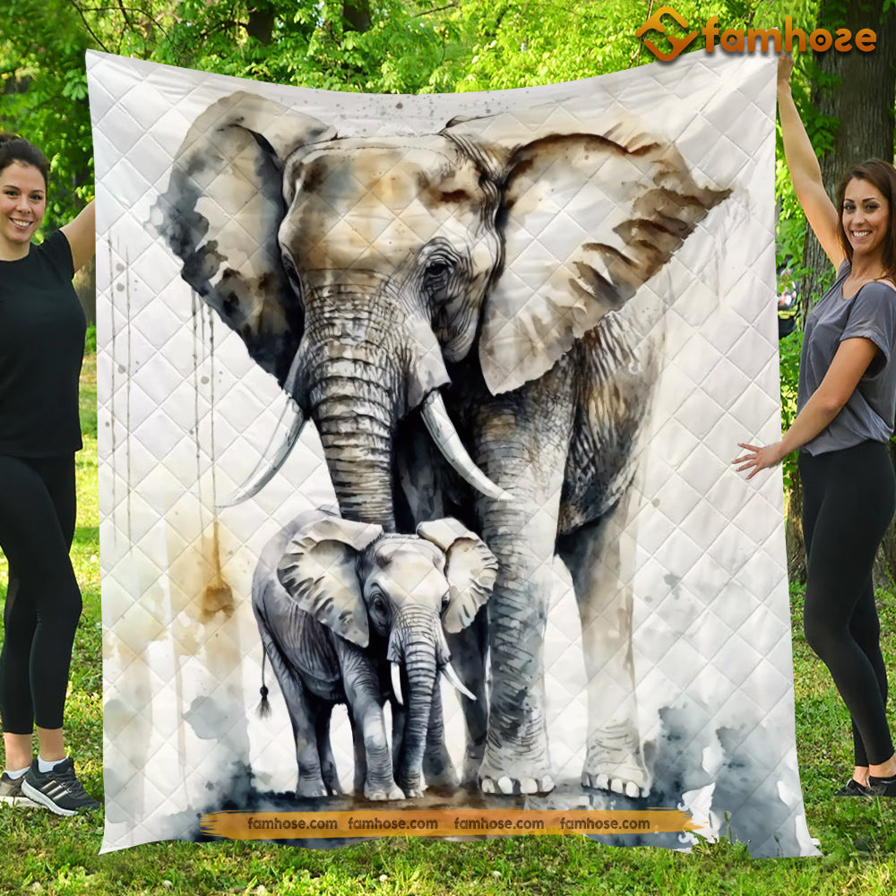 Elephant Blanket, My Darling I Will Be Here To Protect You Fleece Blanket - Sherpa Blanket Gift For Elephant Lovers