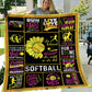 Softball Blanket, She Believed She Could So She Did Fleece Blanket - Sherpa Blanket Gift For Softball Lovers, Softball Players, Softball Girls