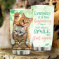 Motivation Cat Tumbler, Everyday Is A New Beginning Take A Deep Breath Smile Start Again Stainless Steel Tumbler, Gift For Cat Lovers, Cat Owners