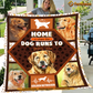 Dog Blanket, Home Is Where The Dogs Runs To Greet You Fleece Blanket - Sherpa Blanket Gift For Dog Lovers, Dog Owners