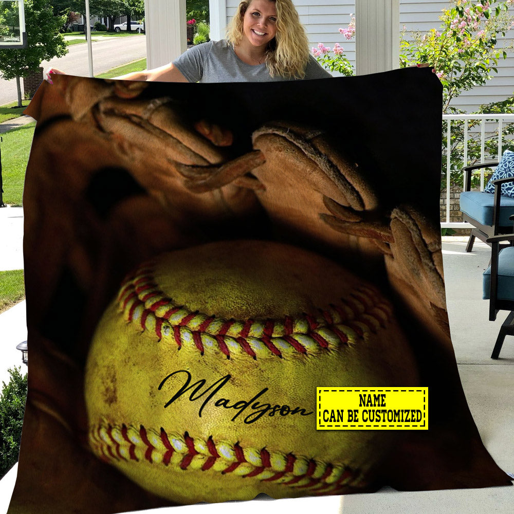 Personalized Softball Blanket, My Passion Fleece Blanket - Sherpa Blanket Gift For Softball Lovers, Softball Players, Softball Girls