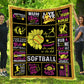 Softball Blanket, She Believed She Could So She Did Fleece Blanket - Sherpa Blanket Gift For Softball Lovers, Softball Players, Softball Girls