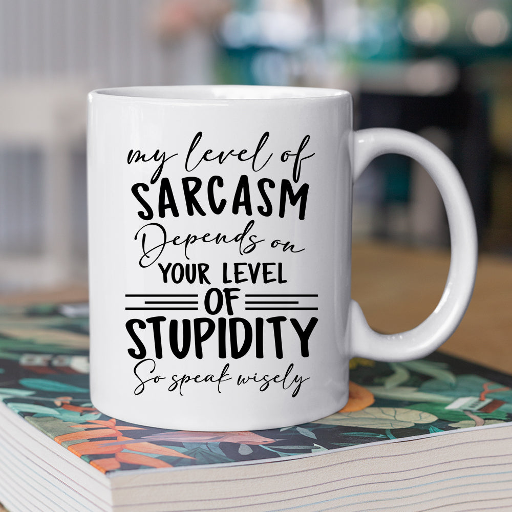 Personalized Cool Chicken Mug, My Level Of Sarcasm Depends On Your Level, Gift Mug, Cups For Chicken Lovers, Farmers