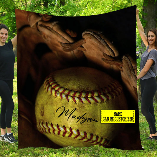 Personalized Softball Blanket, My Passion Fleece Blanket - Sherpa Blanket Gift For Softball Lovers, Softball Players, Softball Girls