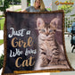 Cat Blanket, Just A Girl Who Loves Cat Fleece Blanket - Sherpa Blanket Gift For Cat Lover, Cat Owners