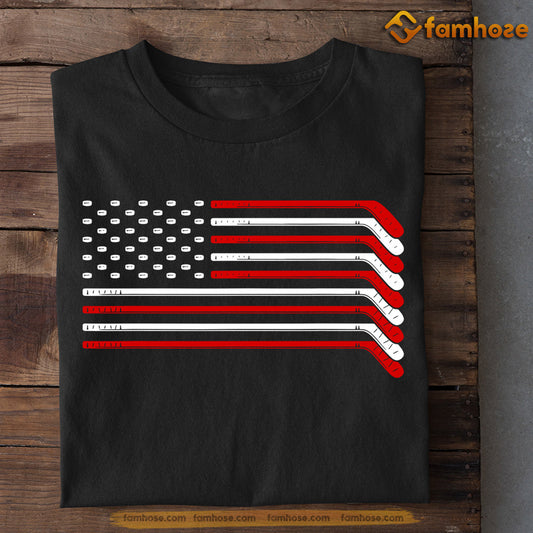 July 4th Hockey T-shirt, Hockey Arrange A USA Flag, Independence Day Gift For Hockey Lovers, Hockey Tees