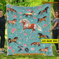 Cute Personalized Horse Blanket, Flower Horse, Horse Fleece Blanket - Sherpa Blanket Gift For Horse Lover