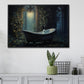 Scary Ghost In The Bathtub Halloween Canvas Painting, Wall Art Decor - Funny Halloween Poster Gift, Ghost Poster Canvas