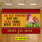 Personalized Chicken Doormat, An Old Rooster His Cute Chick Live Here Gift For Chicken Lovers, New Home Gift, Housewarming Gift, Chicken Decor