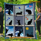 Cat Blanket, Cats In The Moon And Back Fleece Blanket - Sherpa Blanket Gift For Cat Lover, Cat Owners