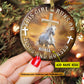 Christmas Horse Ornament, This Girl Runs On Jesus Horses Gift For Horse Lovers, Personalized Custom Circle Ceramic Ornament