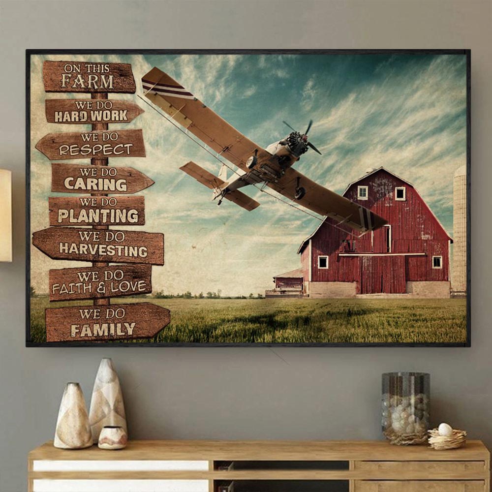 Farm Poster & Canvas, On This Farm We Do Hard Work We Do Caring, Farm Canvas Wall Art, Poster Gift For Farm Lovers