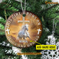 Christmas Horse Ornament, This Girl Runs On Jesus Horses Gift For Horse Lovers, Personalized Custom Circle Ceramic Ornament