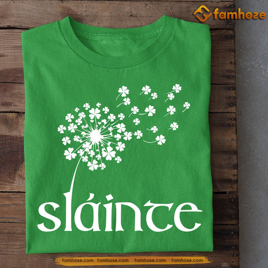 St Patrick's Day T-shirt, Slaince Shamrocks Flower, Patricks Day T-shirt, Irish Gift