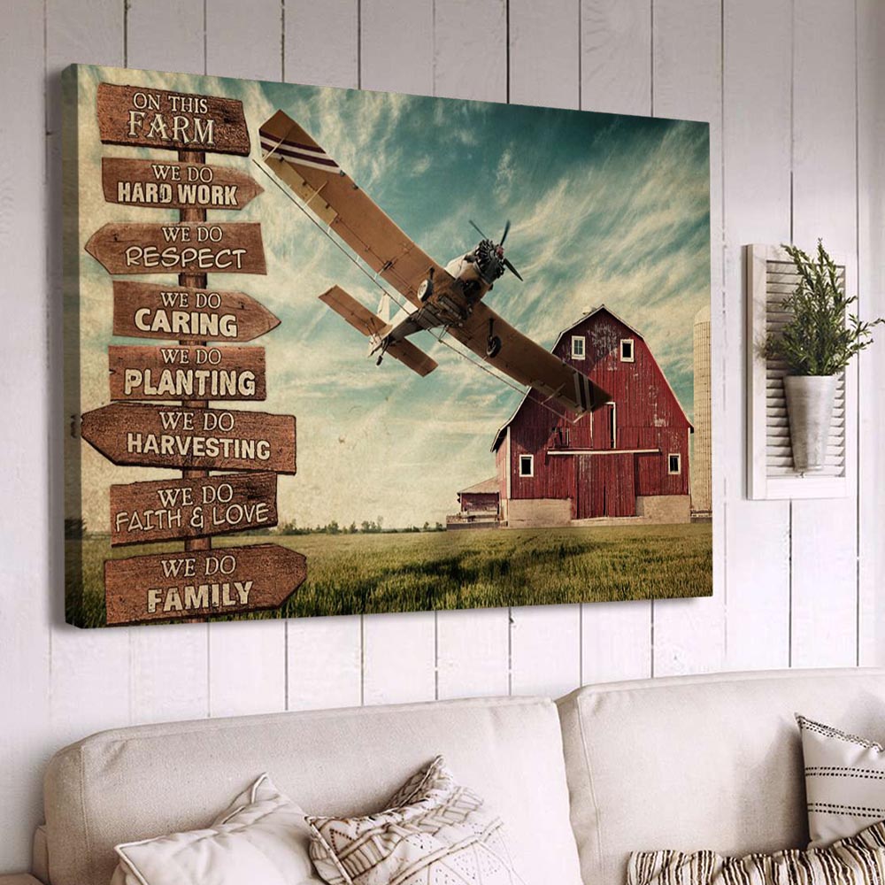 Farm Poster & Canvas, On This Farm We Do Hard Work We Do Caring, Farm Canvas Wall Art, Poster Gift For Farm Lovers